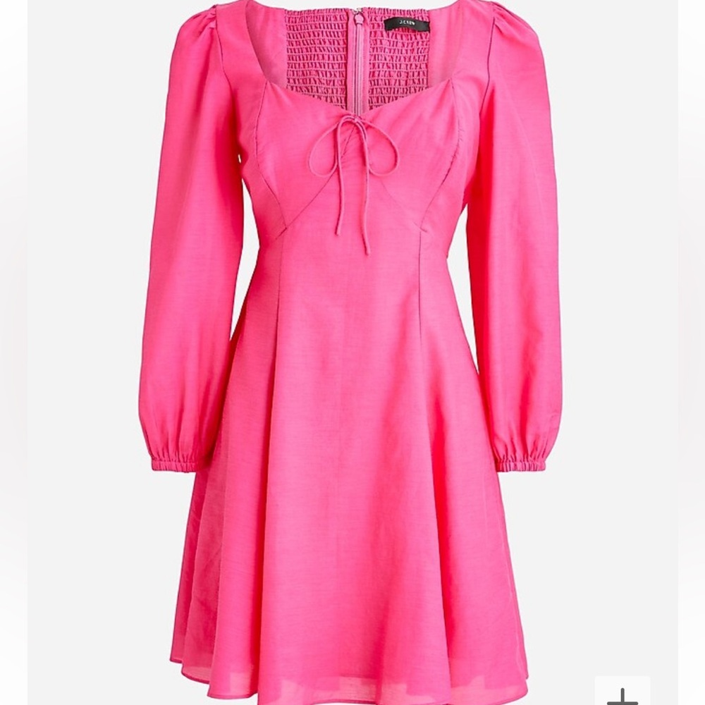 J Crew pink Sweetheart long-sleeve mini dress 00